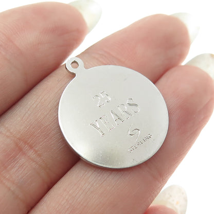 925 Sterling Silver Vintage "Happy Anniversary 25" Pendant