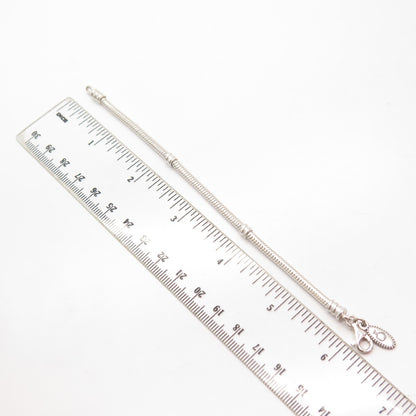 925 Sterling Silver Herringbone Station Link Bracelet 5 3/4"