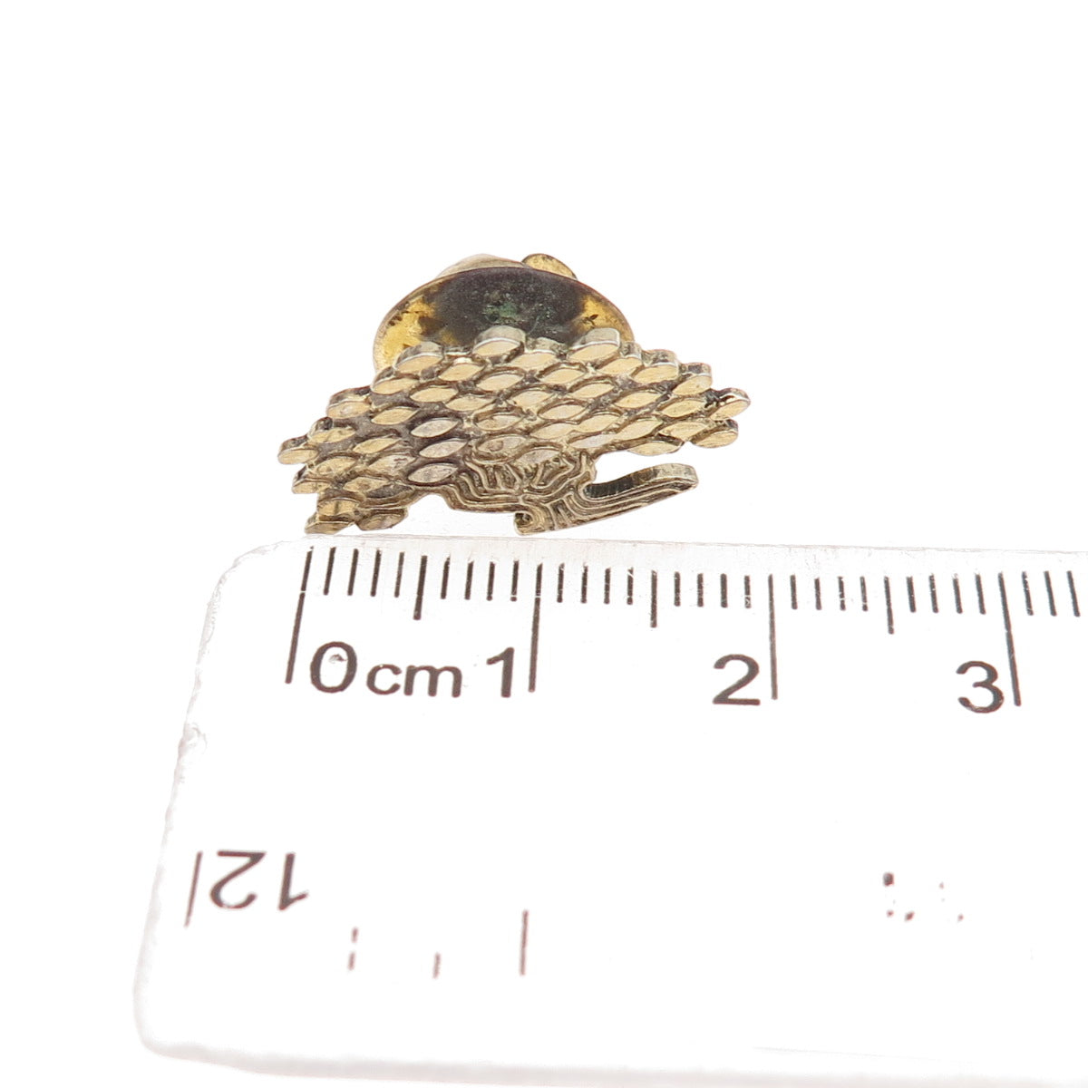 925 Sterling Silver Gold Plated Vintage Family Tree Tie Tack / Lapel Pin