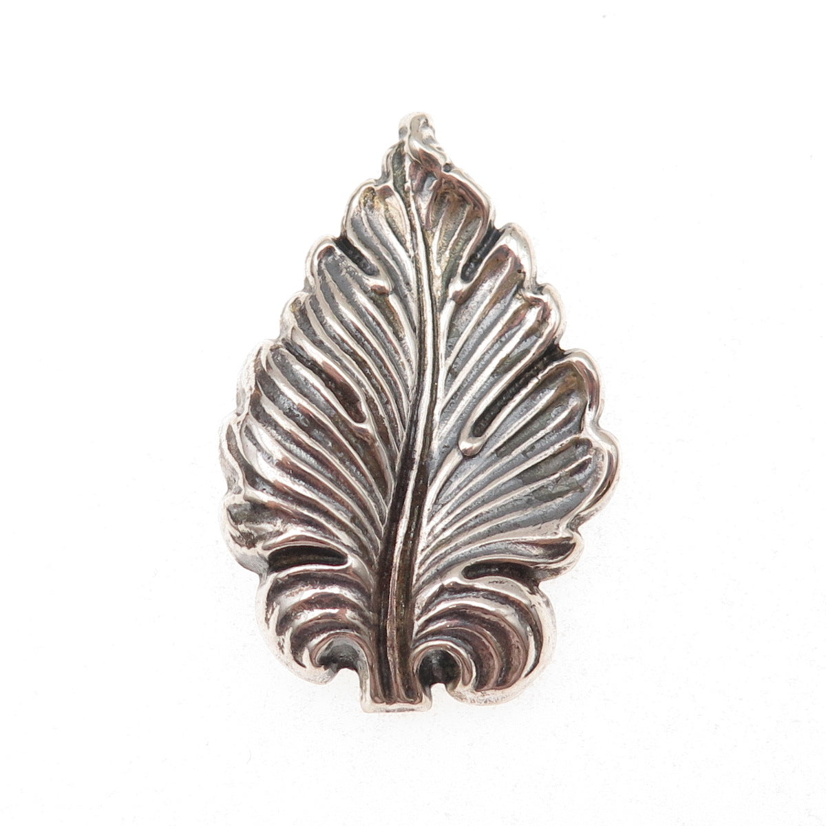 JewelArt 925 Sterling Silver Antique Art Deco Floral Leaf Reposse Pin Brooch