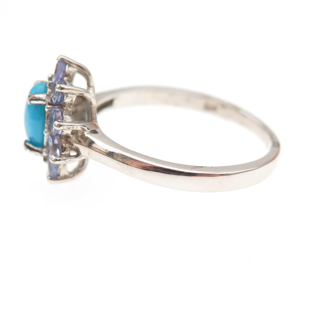 Chuck Clemency 925 Sterling Real Sleeping Beauty Turquoise Tanzanite Ring Size 8