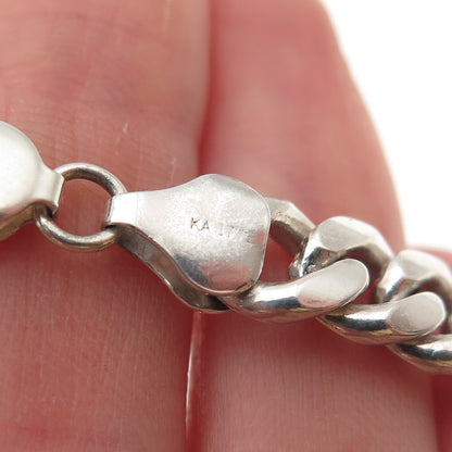 Karizia Spa KA-1772 925 Sterling Silver Vintage Italy Cuban Link Bracelet 8.75"