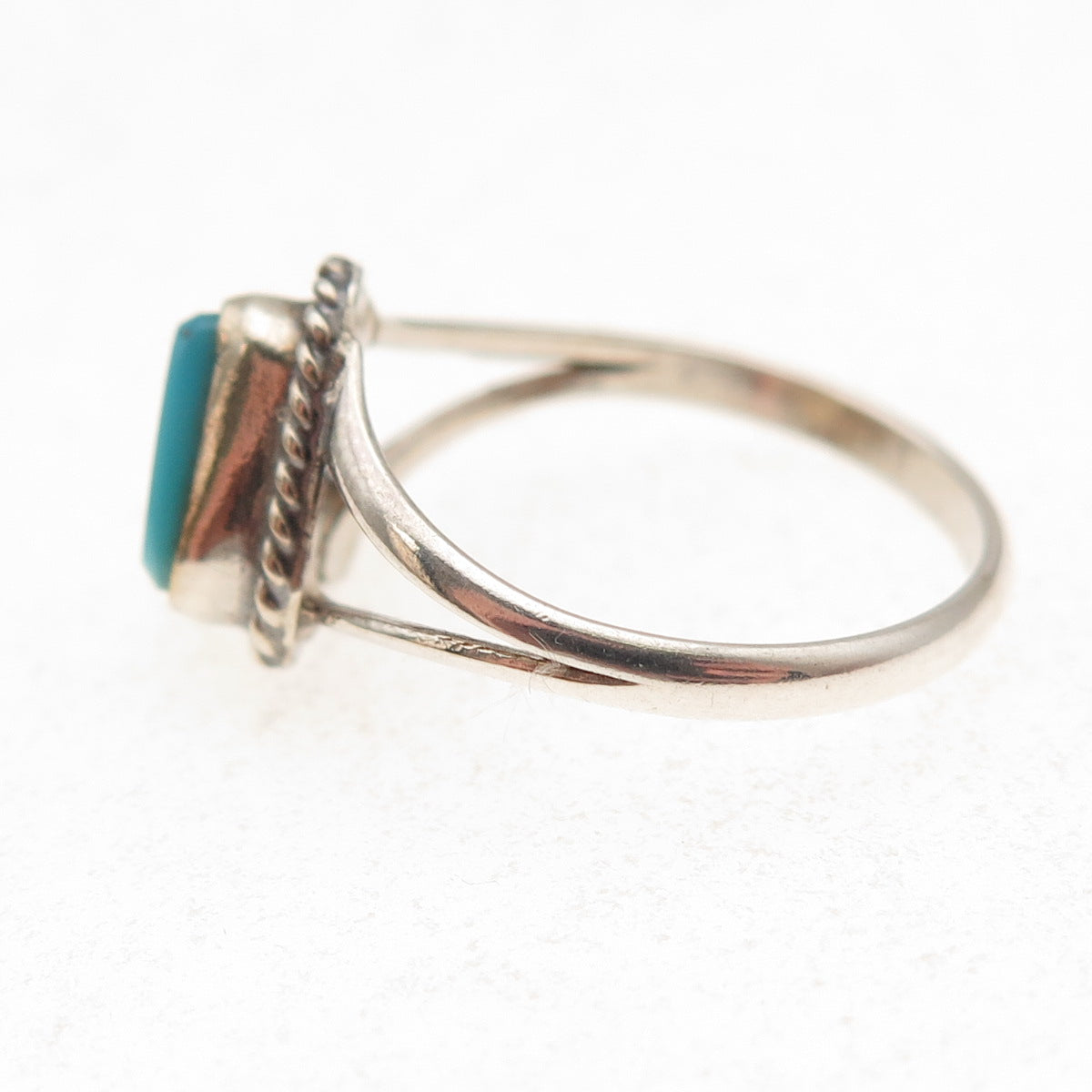 Old Pawn 925 Sterling Silver Vintage Southwestern Turquoise Ring Size 6.75