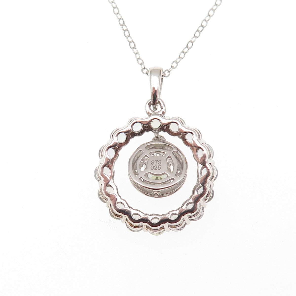 Chuck Clemency 925 Sterling Silver Real Tanzanite White Topaz Chain Necklace 20"