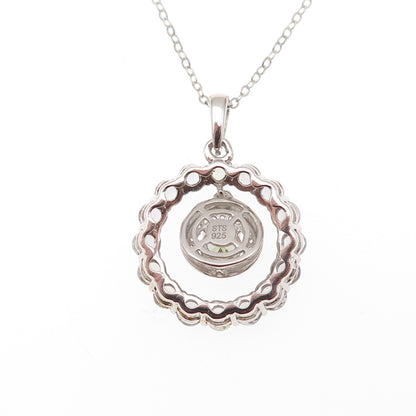 Chuck Clemency 925 Sterling Silver Real Tanzanite White Topaz Chain Necklace 20"