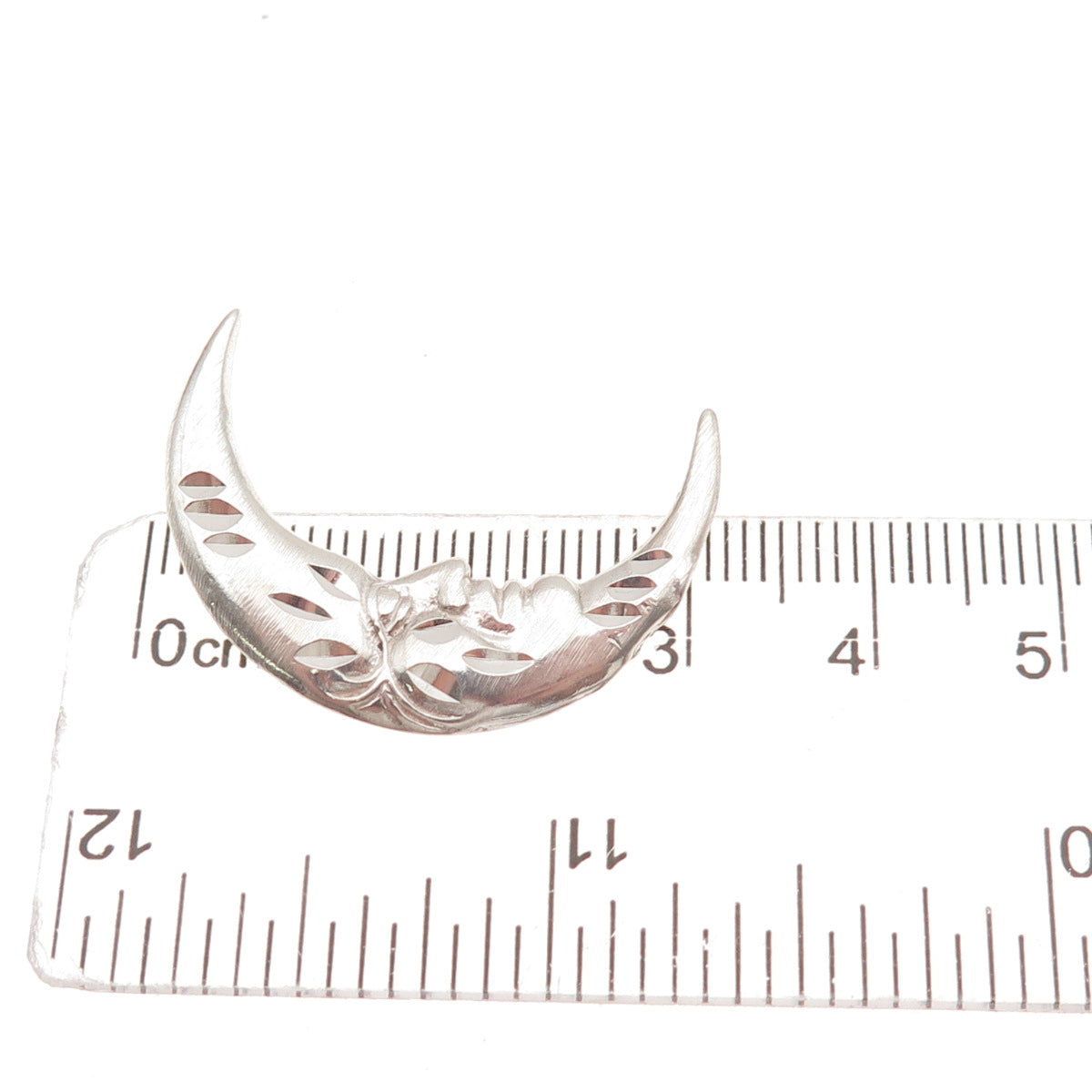 925 Sterling Silver Vintage Crescent Man in The Moon Slide Pendant