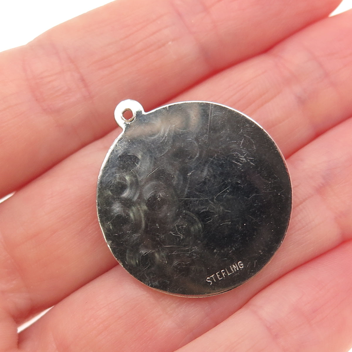 925 Sterling Silver Vintage Pink Rhinestone Baby Stroller Charm Pendant