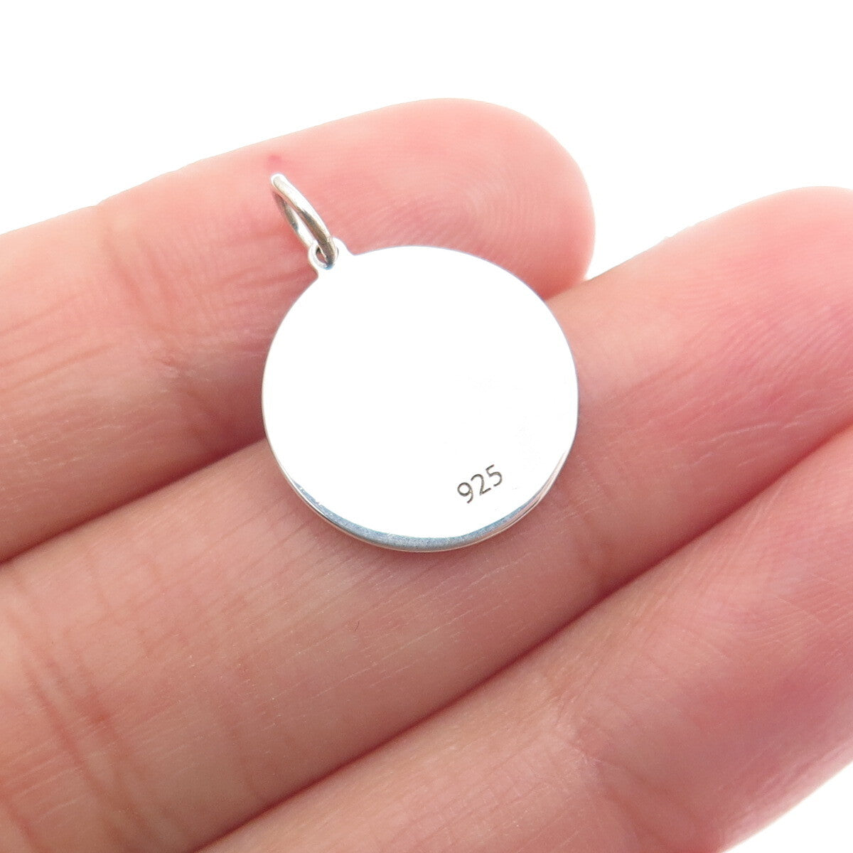 925 Sterling Silver Red Enamel Female Sign & Heart Minimalist Charm Pendant