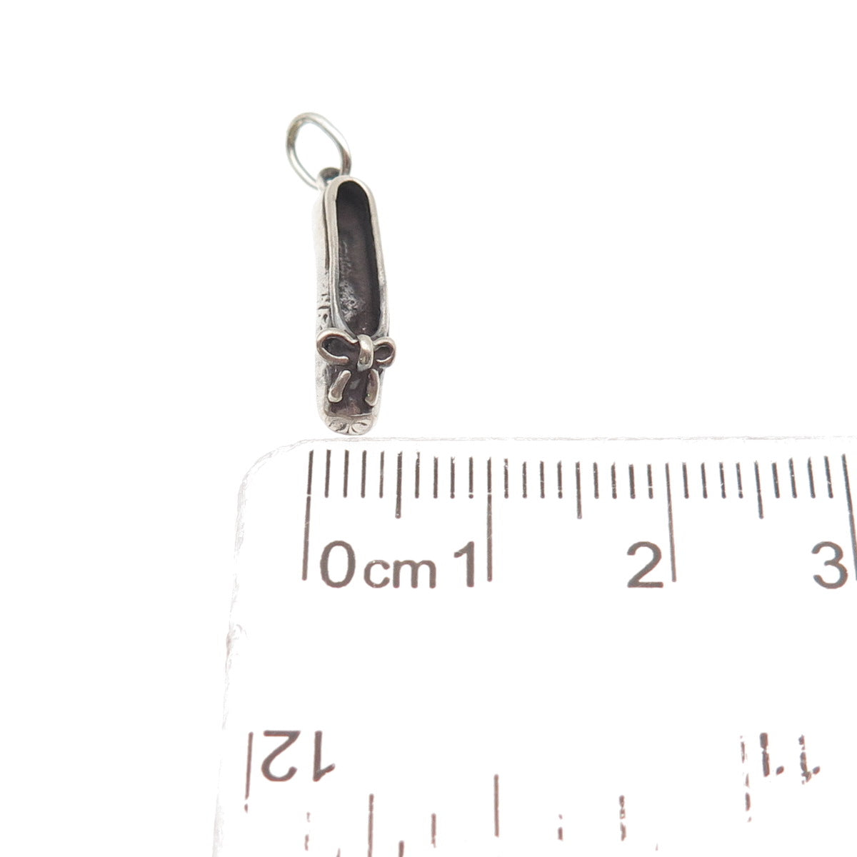 Sunwest 925 Sterling Silver Vintage Ballerina Shoe Oxidized Mini Charm Pendant