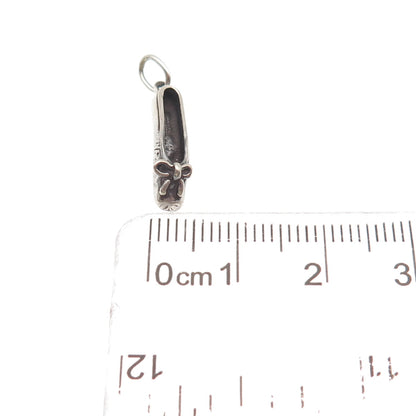 Sunwest 925 Sterling Silver Vintage Ballerina Shoe Oxidized Mini Charm Pendant