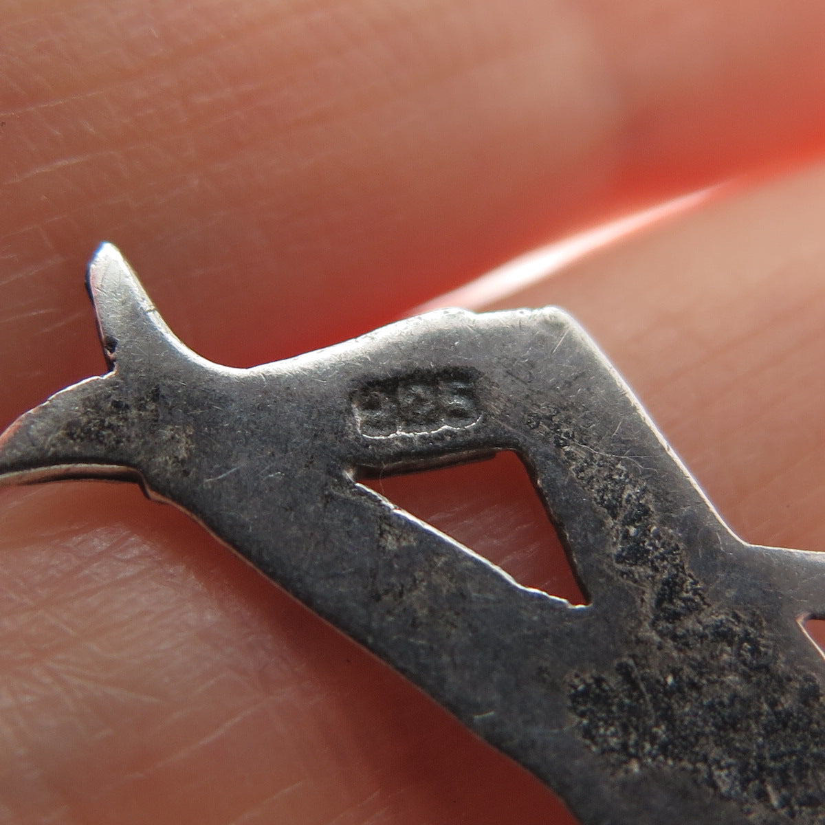 925 Sterling Silver Vintage Dancer Oxidized Charm Pendant