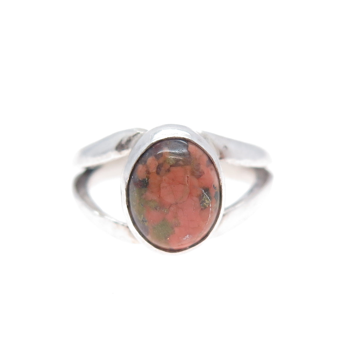 Old Pawn 925 Sterling Silver Vintage Southwestern Unakite Tribal Ring Size 5.25
