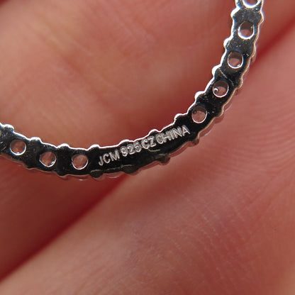 925 Sterling Silver Round-Cut C Z Circle of Life Mini Slide Charm Pendant
