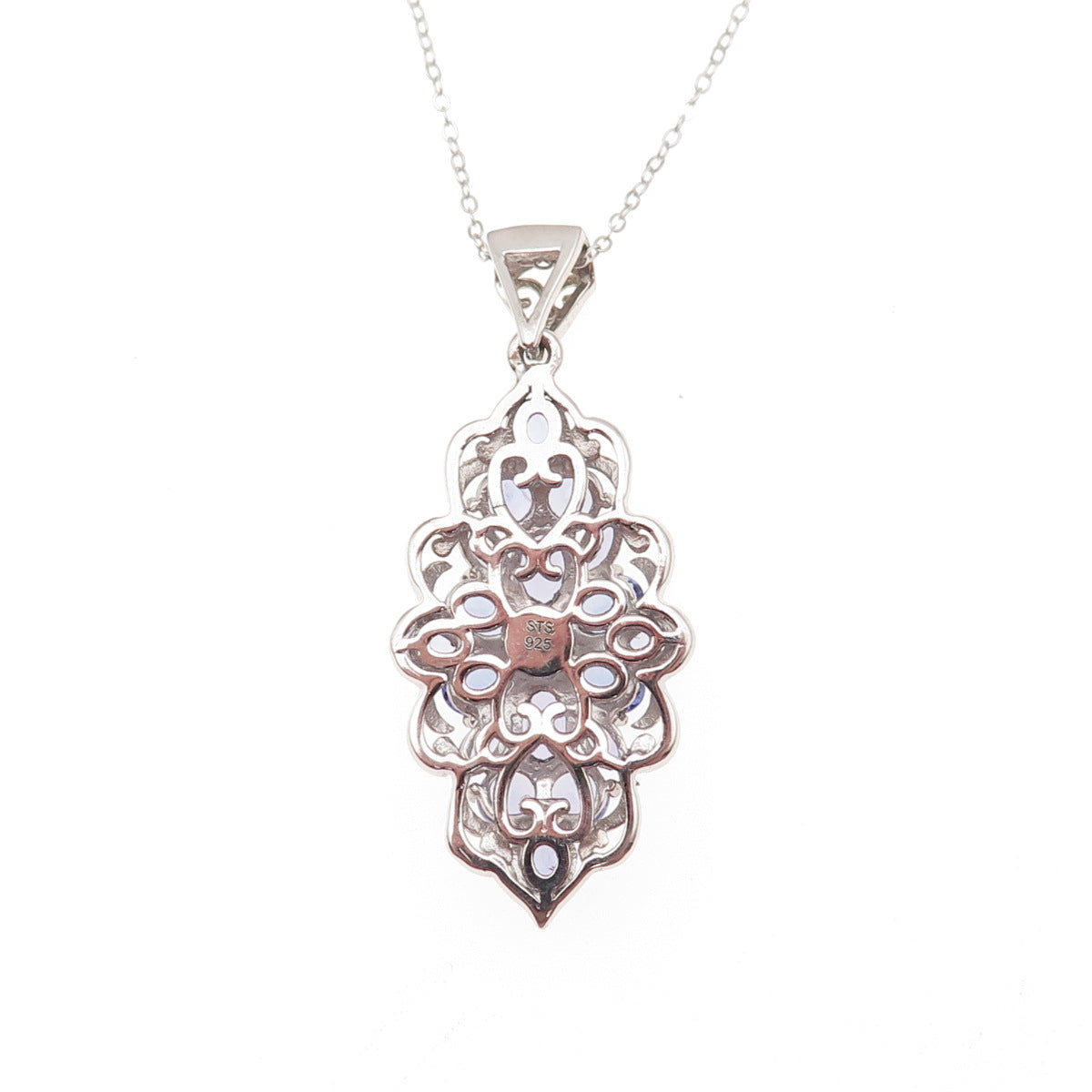 Chuck Clemency 925 Sterling Silver Real Tanzanite Cable Chain Necklace 20"