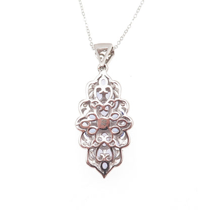 Chuck Clemency 925 Sterling Silver Real Tanzanite Cable Chain Necklace 20"