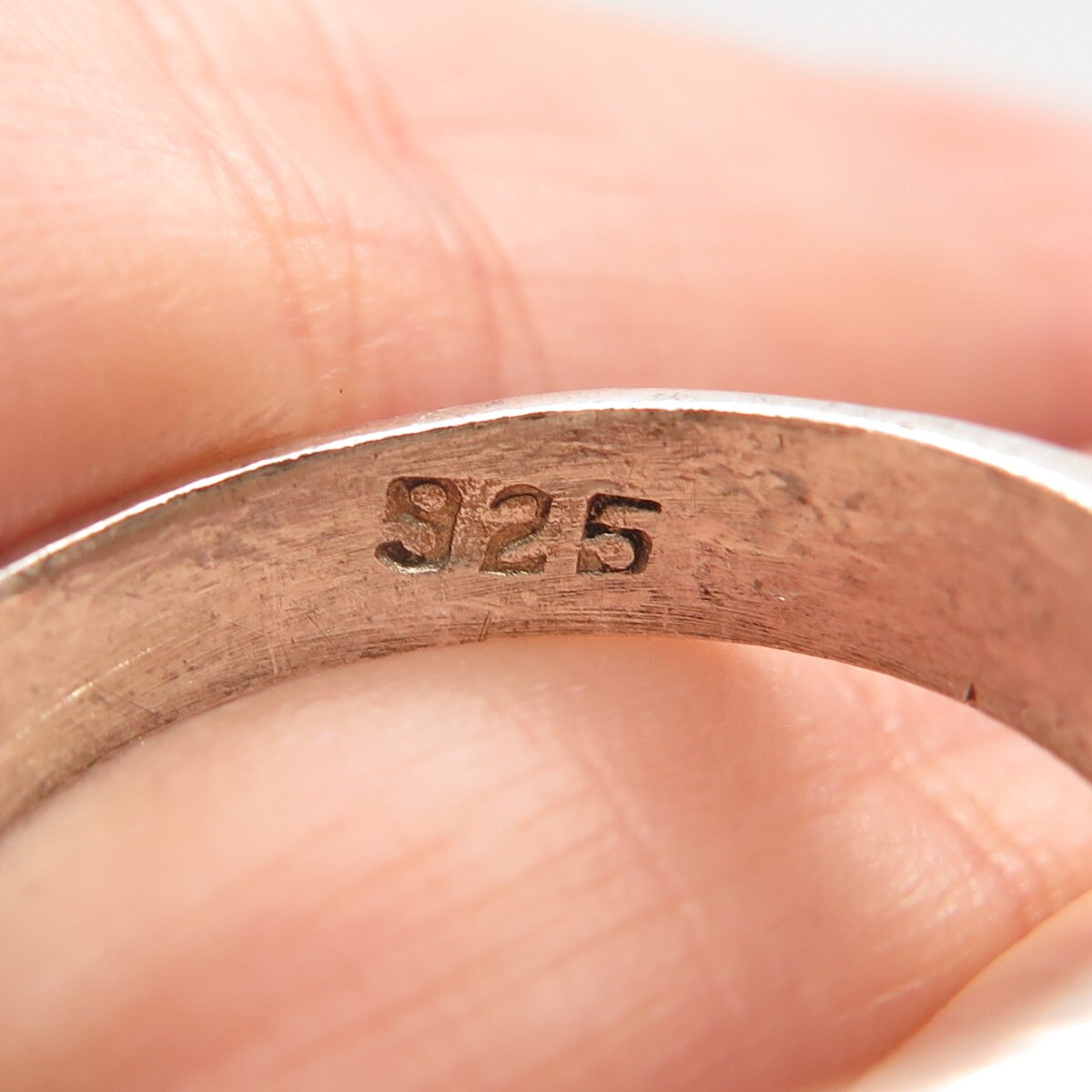 925 Sterling Silver Vintage Mexico Ribbed Ring Size 7.5