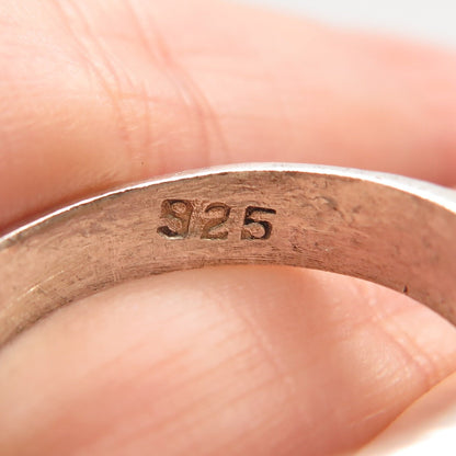 925 Sterling Silver Vintage Mexico Ribbed Ring Size 7.5