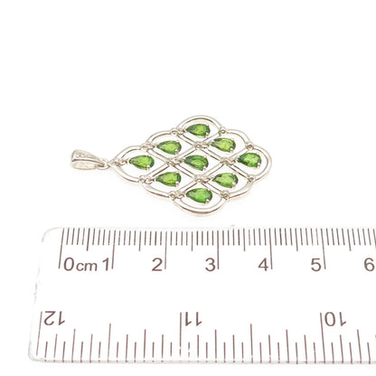 MICHELLE ALBALA 925 Sterling Real Diamond Accent & Peridot Chandelier Pendant