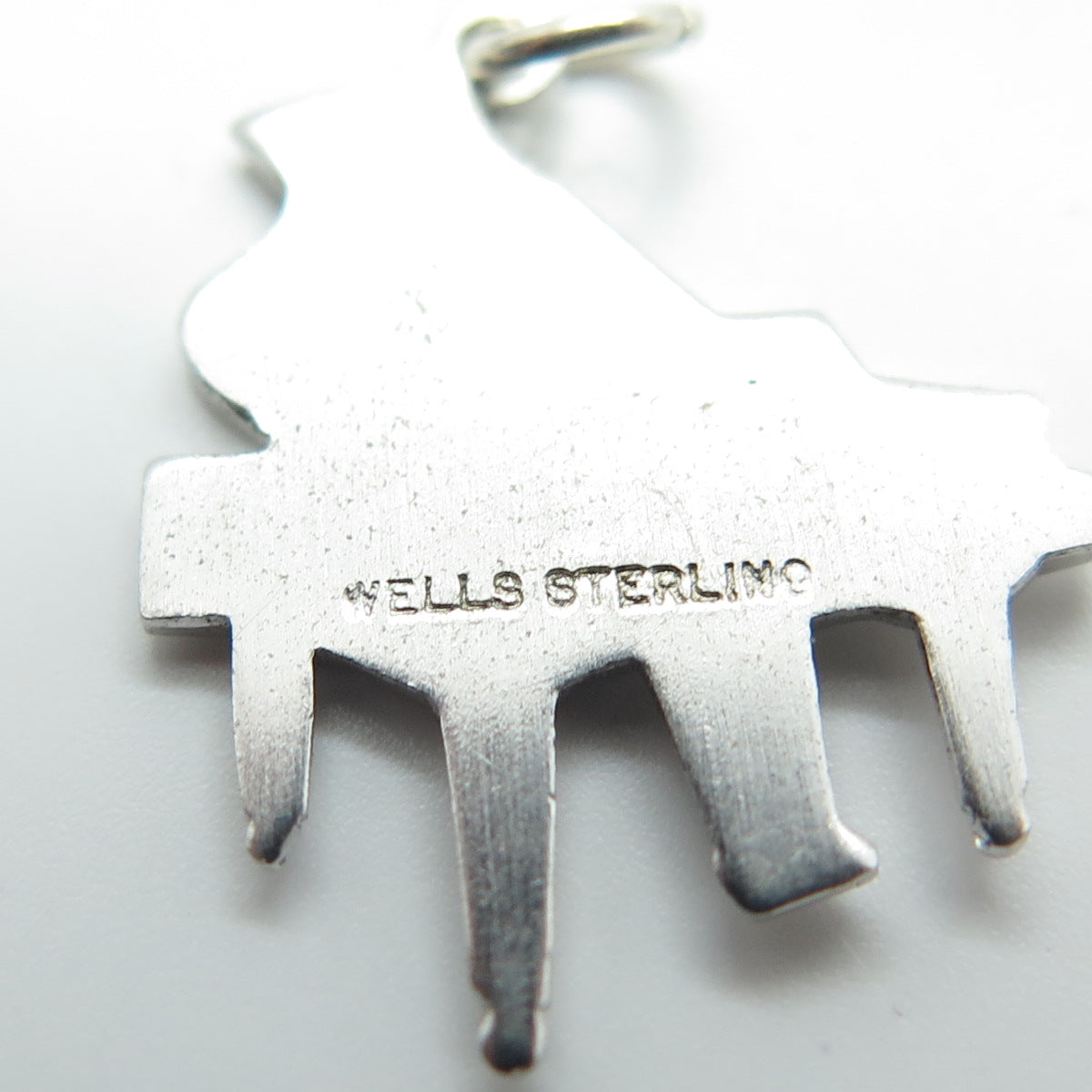 WELLS 925 Sterling Silver Vintage Fortepiano Musical Instrument Charm Pendant