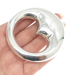 CUNILL 925 Sterling Silver Vintage Crescent Moon Face Baby Rattle