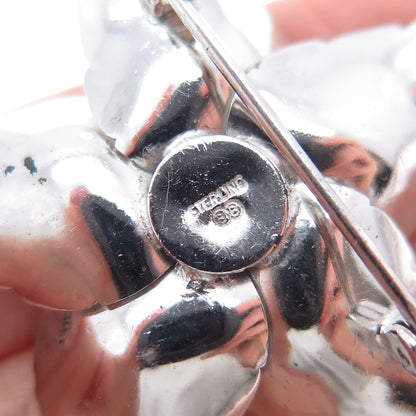 Binder Brothers 925 Sterling Silver Vintage Modernist Flower Pin Brooch