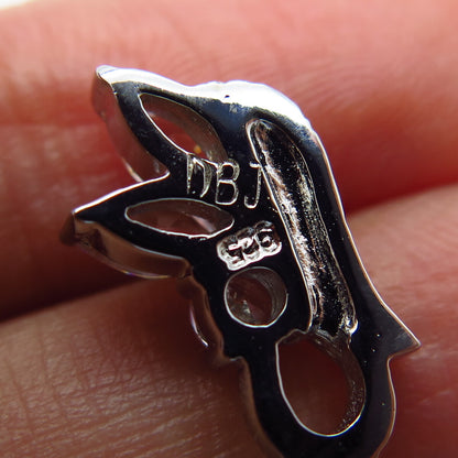 925 Sterling Silver C Z Textured Pendant