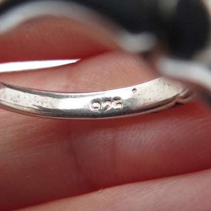 925 Sterling Silver Vintage Flower Oxidized Ring Size 7