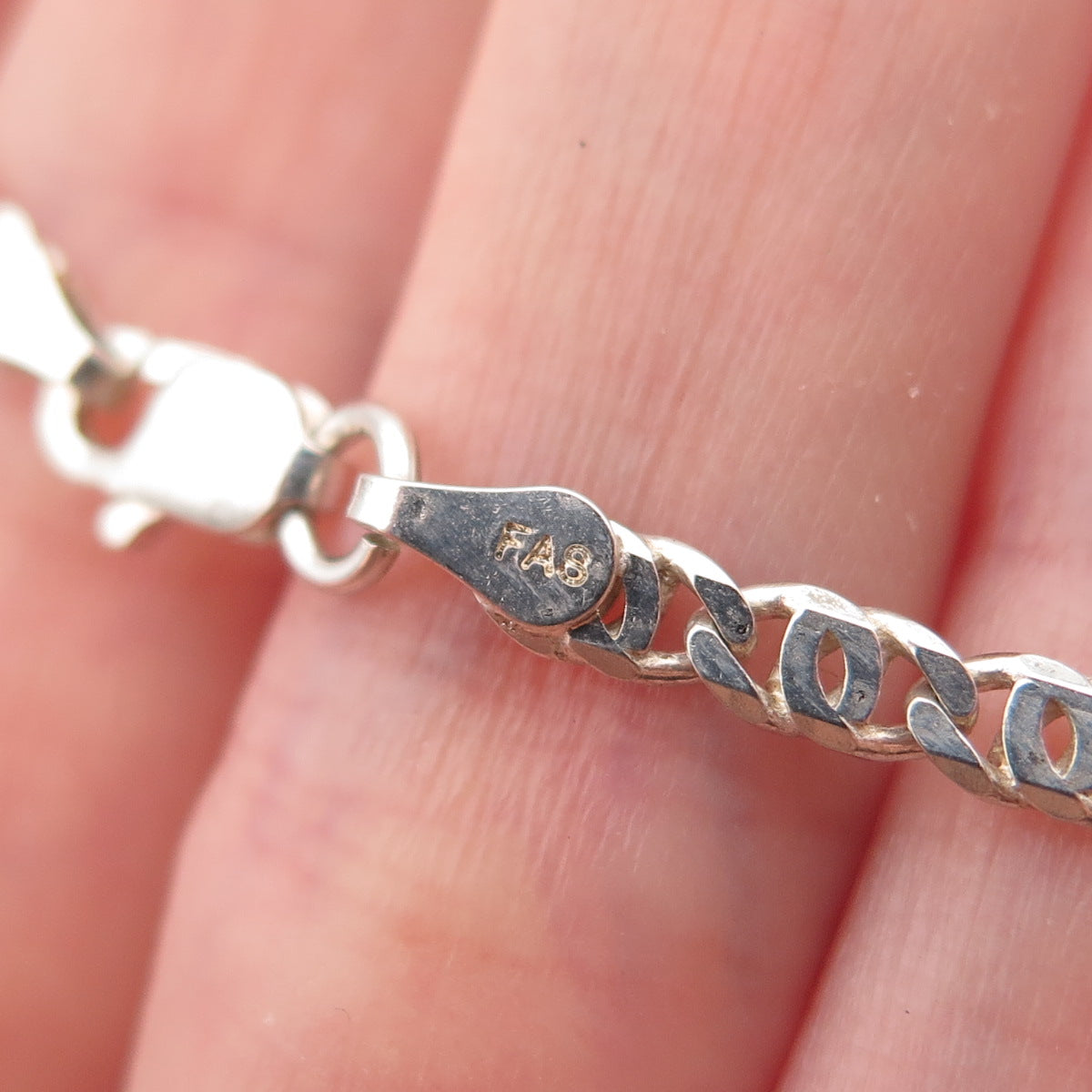 925 Sterling Silver Vintage Italy Anchor Mariner Link Bracelet 7"