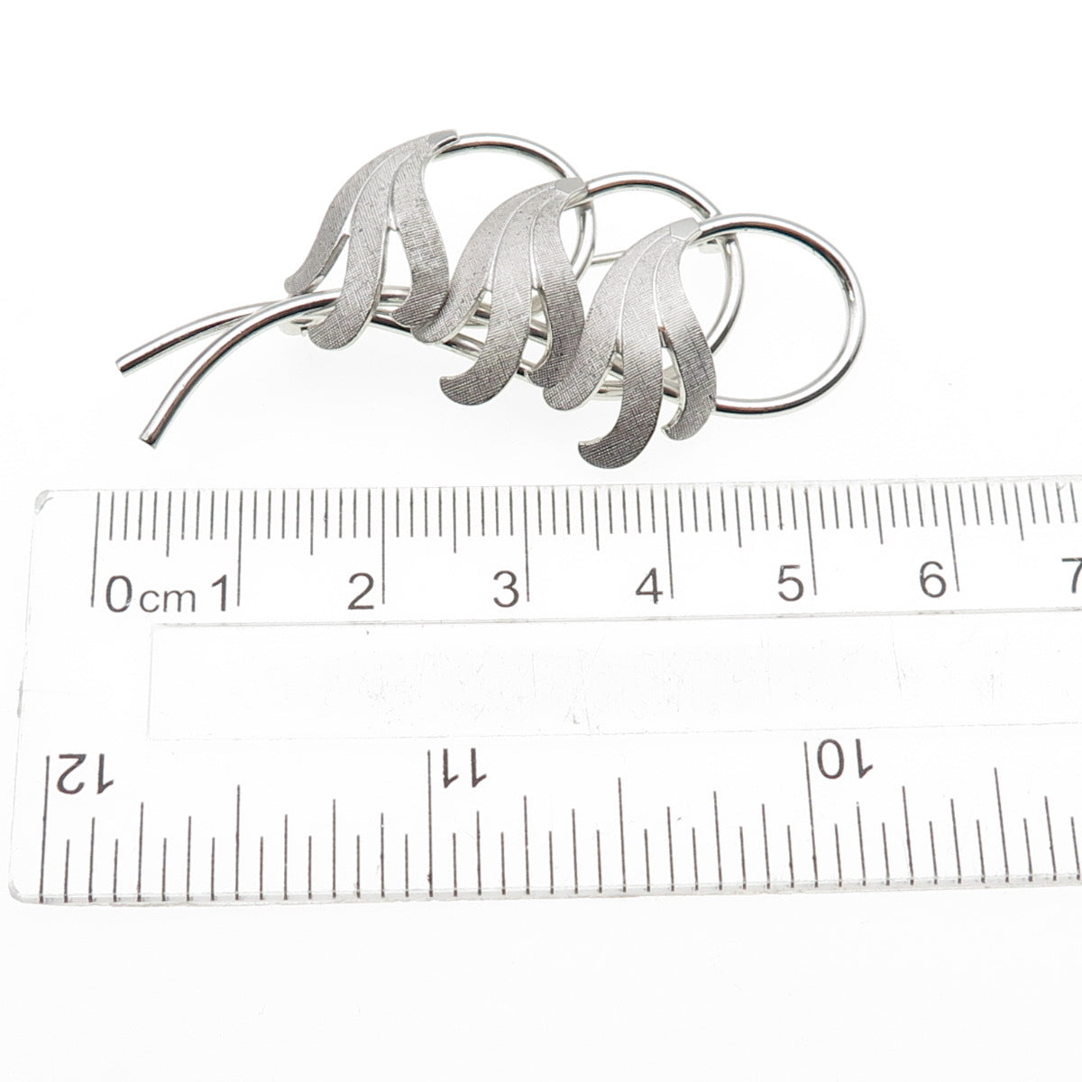Van Dell 925 Sterling Silver Antique Art Deco Flower Pin Brooch
