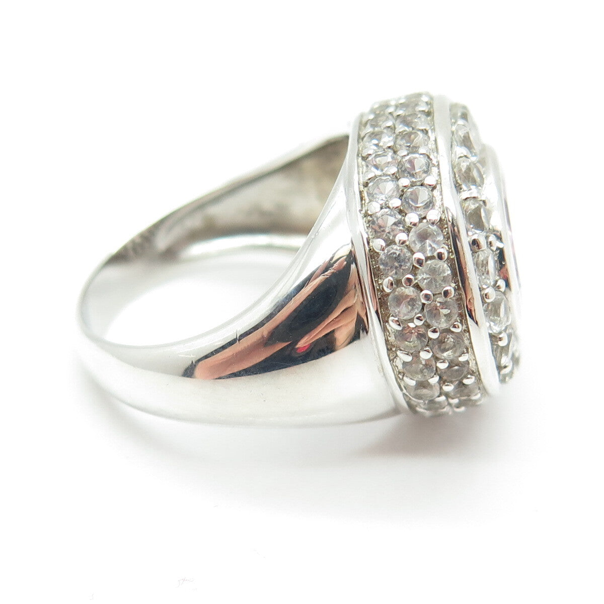 HAROLD TRUJILLO 925 Sterling Lab-Created Pink Sapphire Real Topaz Ring Size 8.25