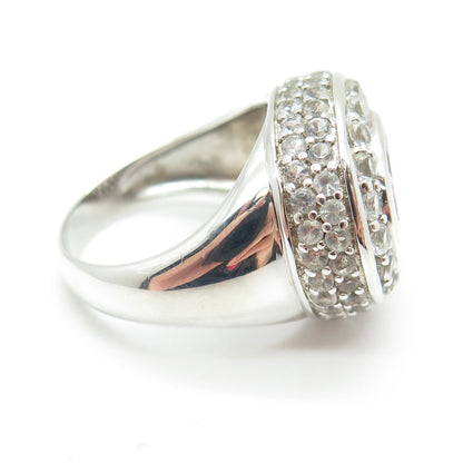 HAROLD TRUJILLO 925 Sterling Lab-Created Pink Sapphire Real Topaz Ring Size 8.25