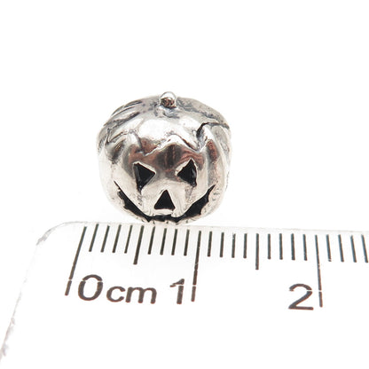 Trollbeads LAA 925 Sterling Silver Halloween Pumpkin Slide Bead Charm