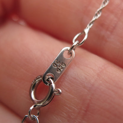 Jane Seymour 925 Sterling Silver 2-Tone Real Diamond Heart Chain Necklace 18"