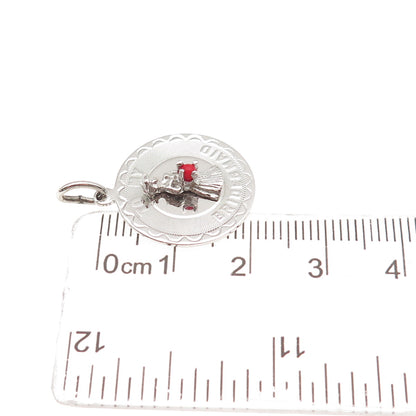 ELCO 925 Sterling Silver Vintage Rhinestone To My Bridesmaid Charm Pendant