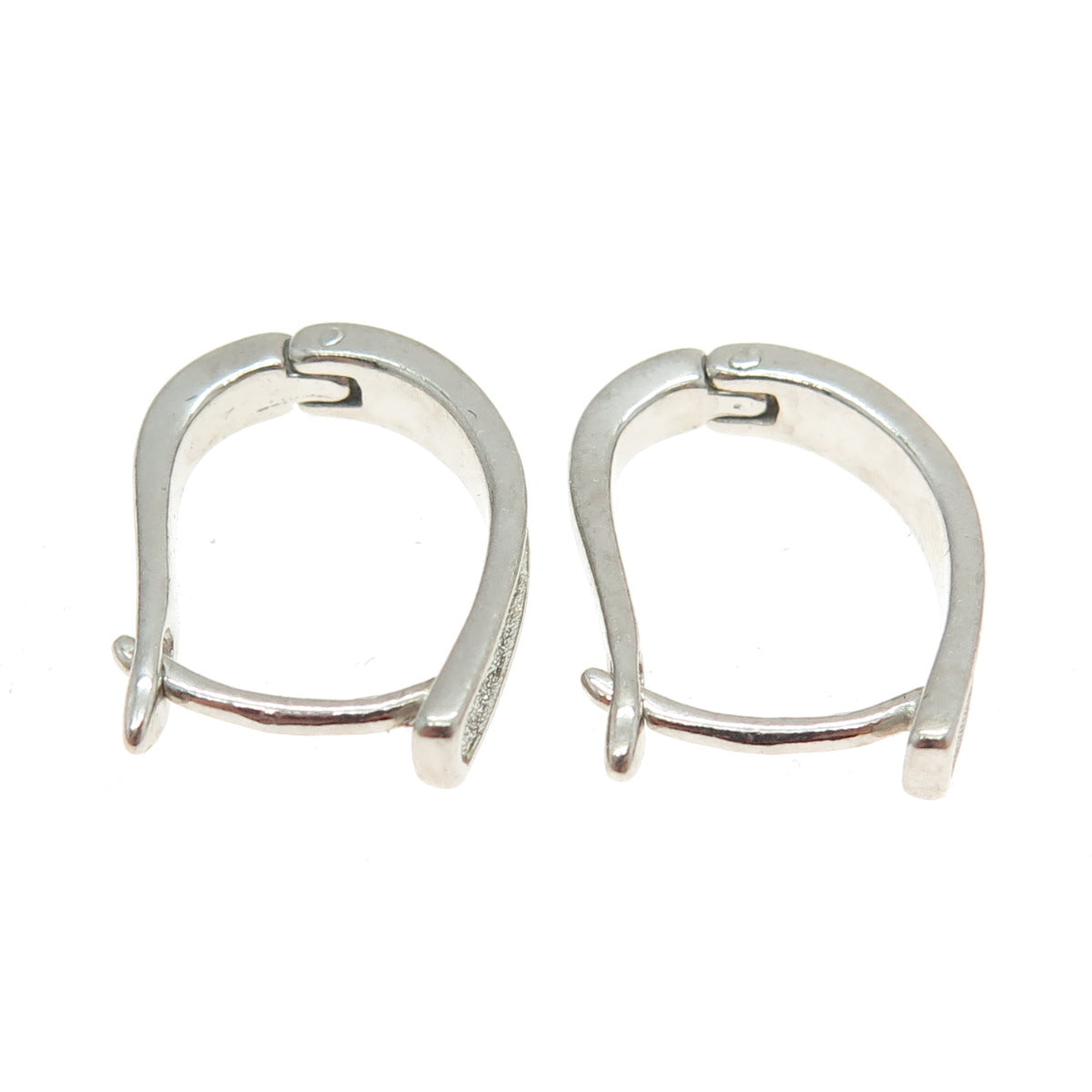 925 Sterling Silver Diamond-Illusion Horseshoe Hoop Earrings