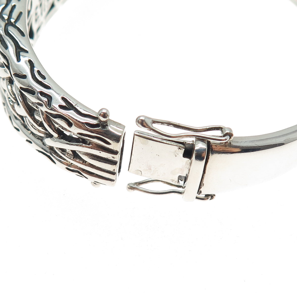 EFFY 925 Sterling Silver Real Blue Topaz Lagoon Bangle Bracelet 7"