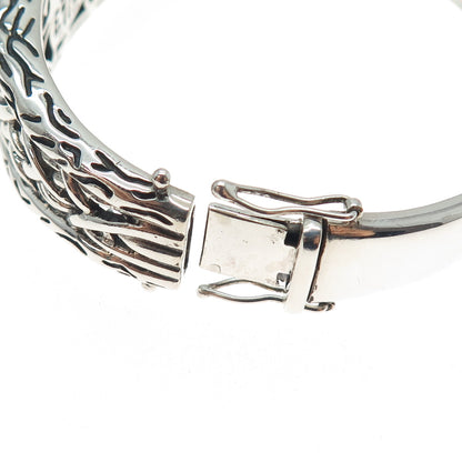 EFFY 925 Sterling Silver Real Blue Topaz Lagoon Bangle Bracelet 7"