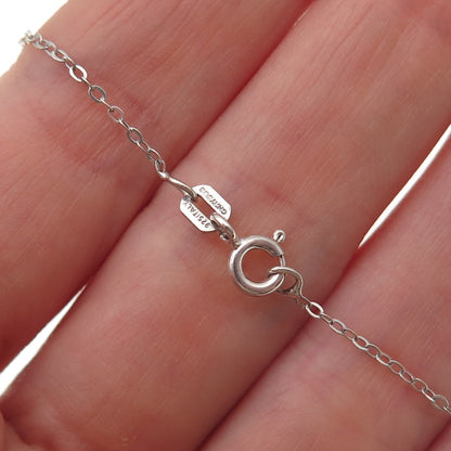 Chuck Clemency 925 Sterling Silver Real Tanzanite White Topaz Chain Necklace 20"