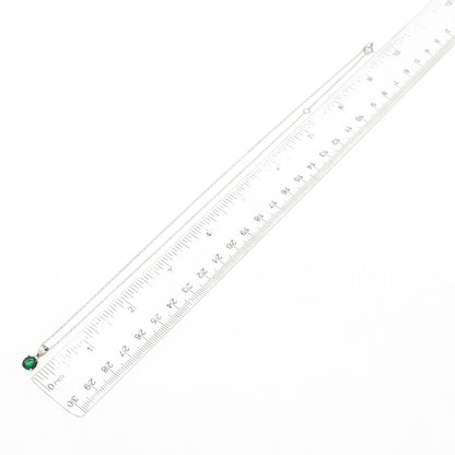 925 Sterling Silver Real Round-Cut Chrome Diopside Cable Chain Necklace 16-18"