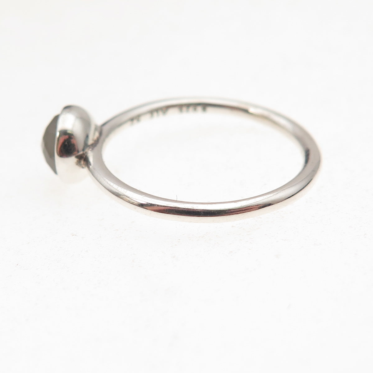 Pandora 925 Sterling Silver Real Gray Moonstone June Birthday Blooms Ring Size 6