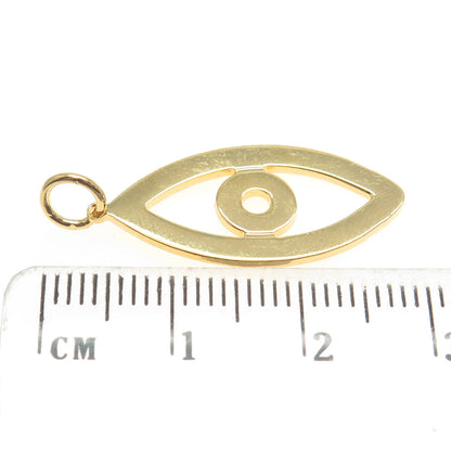 925 Sterling Silver Gold Plated Eye Symbol Amulet Charm Pendant