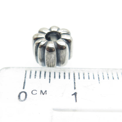 PANDORA 925 Sterling Silver Oxidized Ribbed Clip Charm