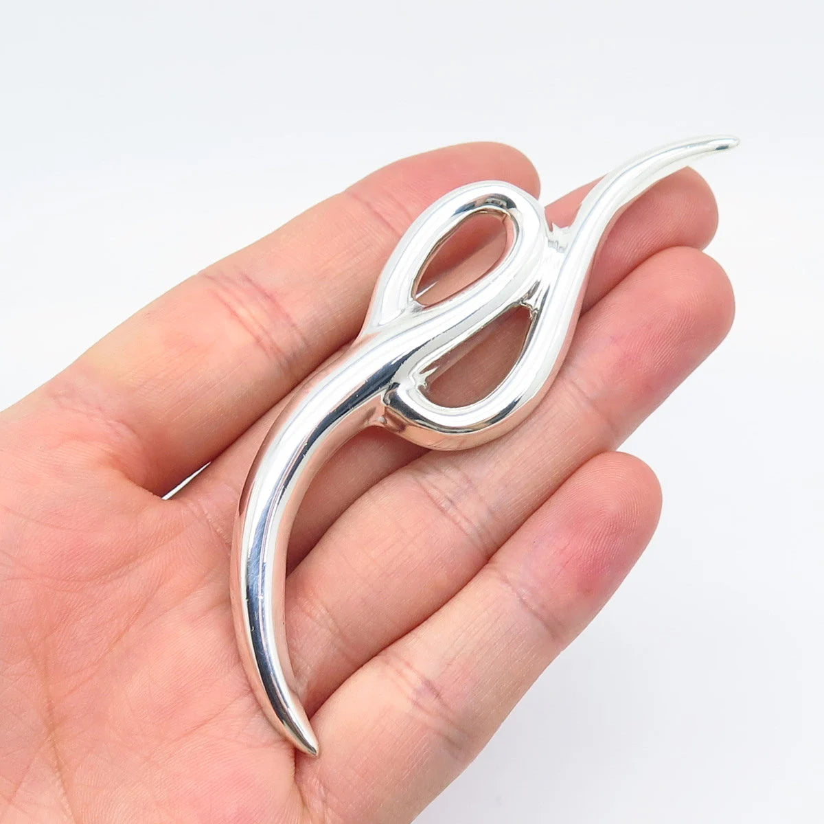 925 Sterling Silver Vintage Mexico Modernist Pin Brooch