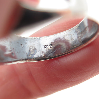 925 Sterling Silver Vintage Om Mantra Oxidized Ring Size 7.75