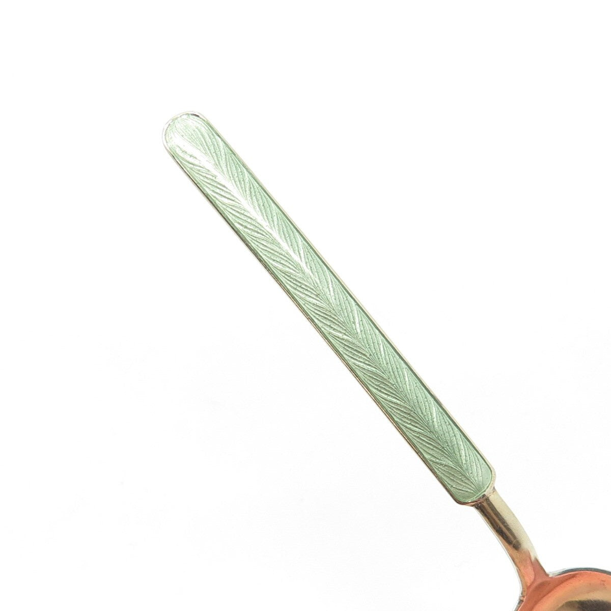 916H Silver Vintage 1950 Koruteollisuus Tillander Finland Guilloche Enamel Spoon