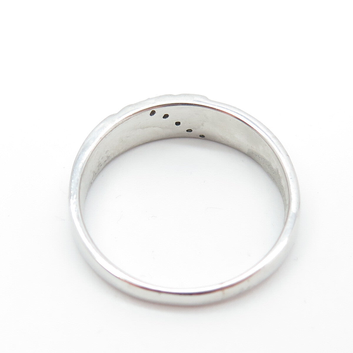 STAR RING P4SR 925 Sterling Silver Real Round-Cut Diamond Band Ring Size 11.25