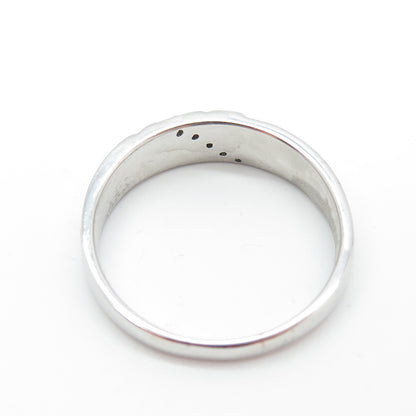 STAR RING P4SR 925 Sterling Silver Real Round-Cut Diamond Band Ring Size 11.25