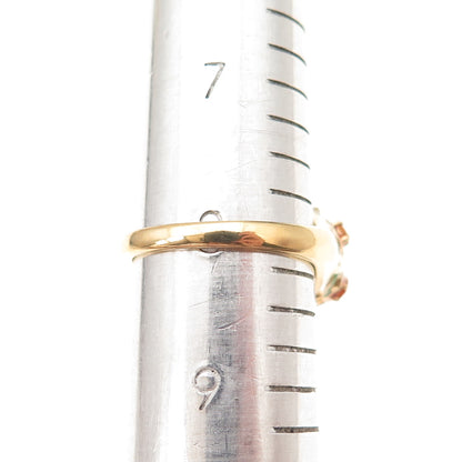 Chuck Clemency 925 Sterling Gold Plated Enamel Turquoise Citrine Ring Size 8.25