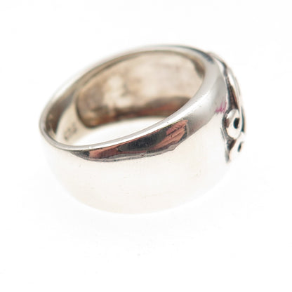 925 Sterling Silver Vintage Heart Scroll Oxidized Ring Size 7