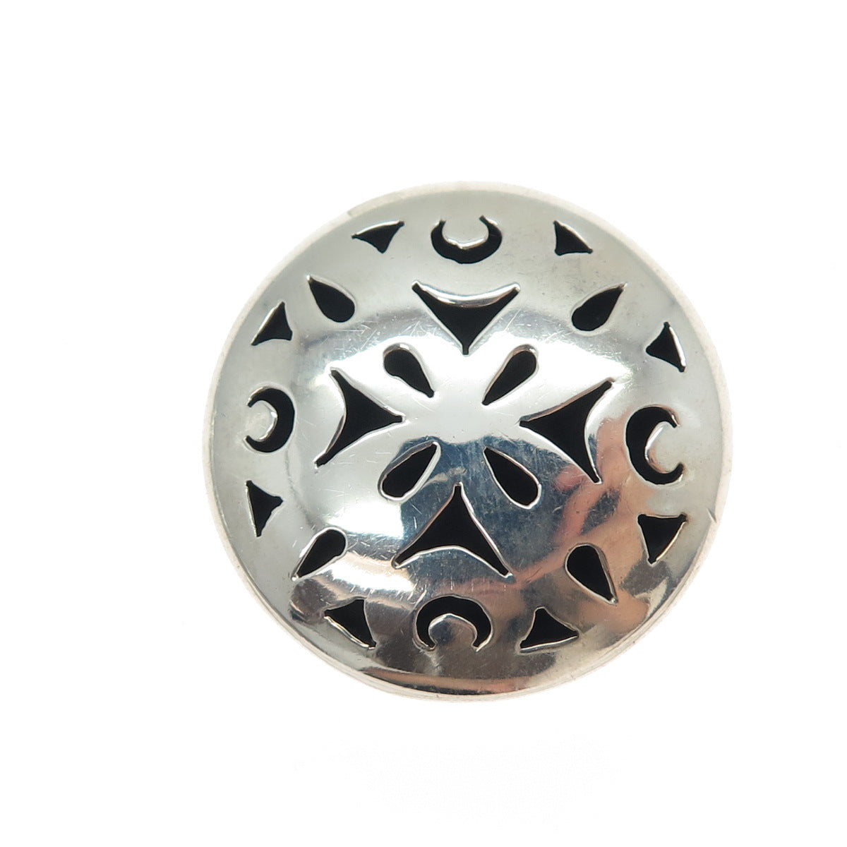 925 Sterling Silver Vintage Mexico Ornate Floral Snuff / Pill Box